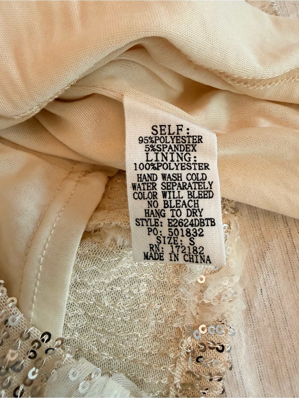 Baltic Born Sequin Dress with Floral Appliqués in Cream and Champagne - Picture 6 of 9